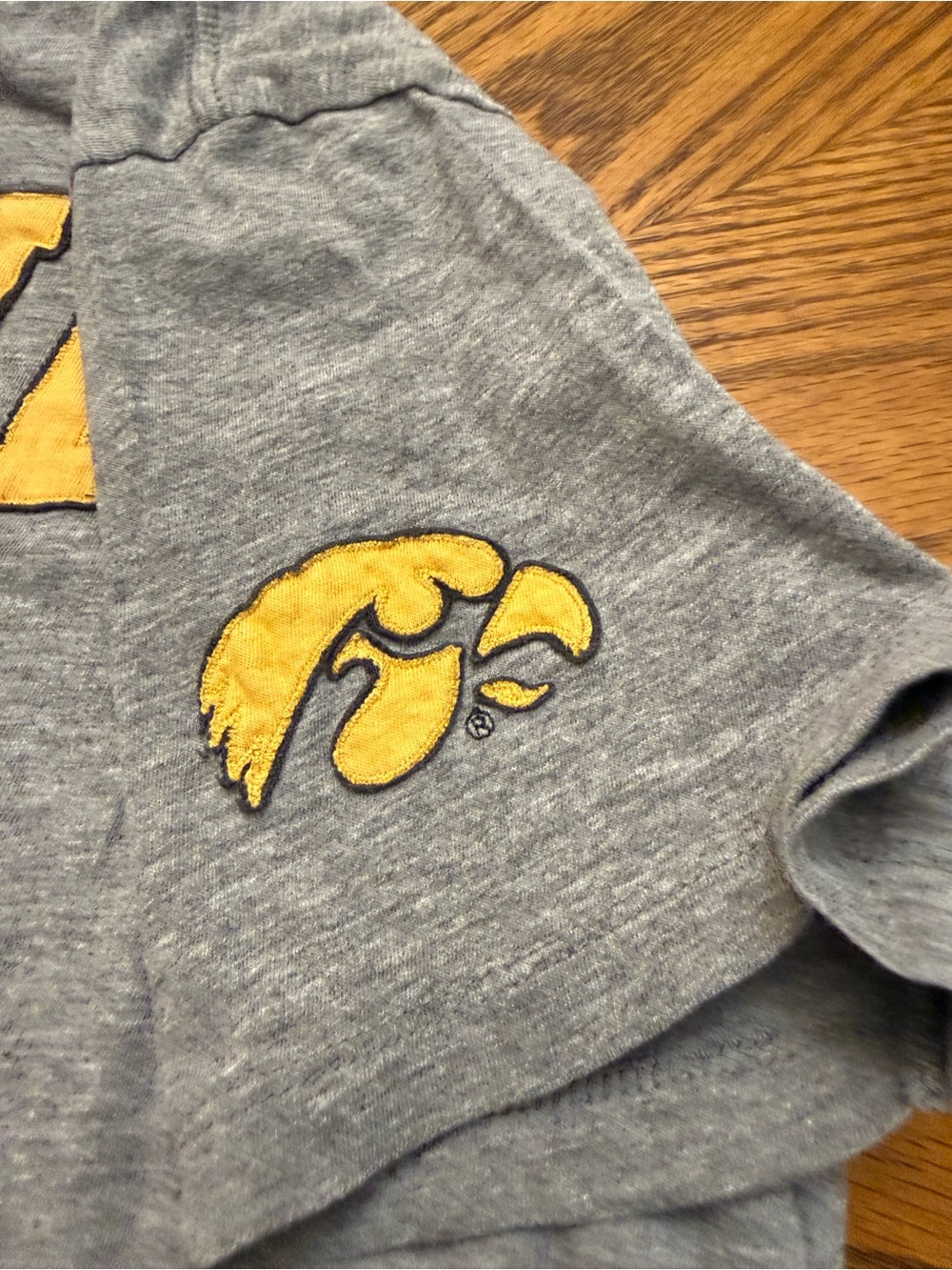 47 Brand Iowa Hawkeyes Gray Short-Sleeve Iowa Graphic Tee with Yellow Lettering - Picture 3 of 5